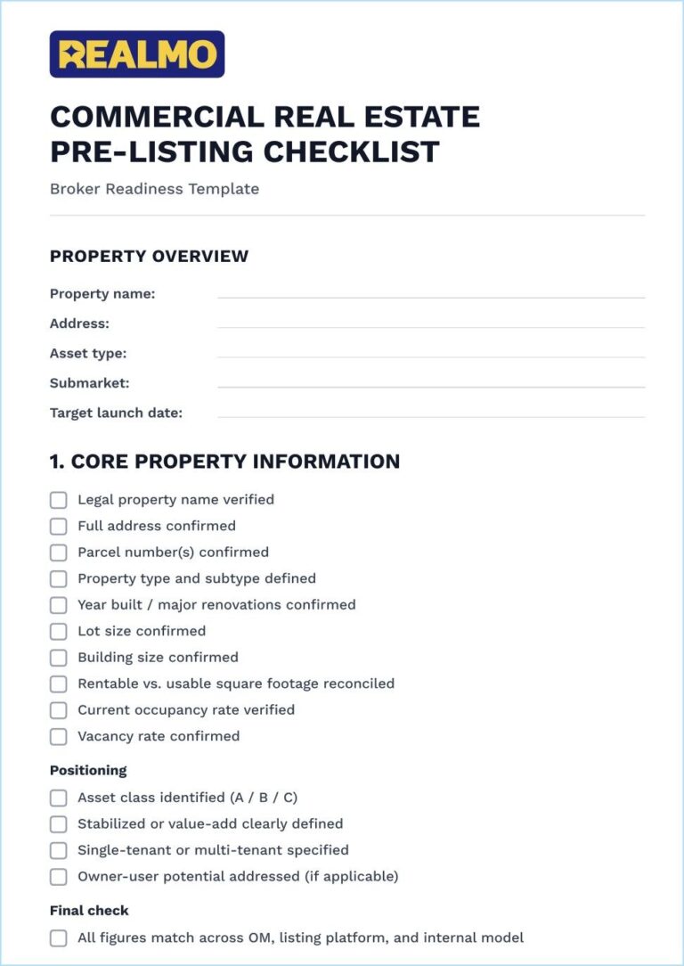 Commercial Real Estate Pre-Listing Checklist