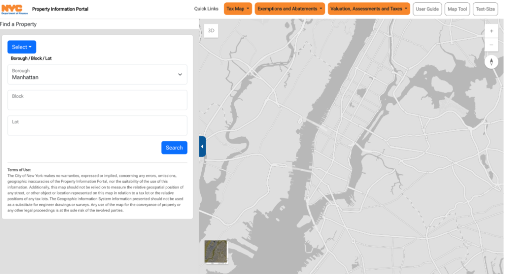 NY Property information portal