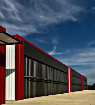 Aviation Hangar with Large Door