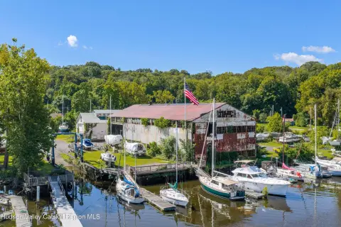 Waterfront Marina with Industrial Buildings