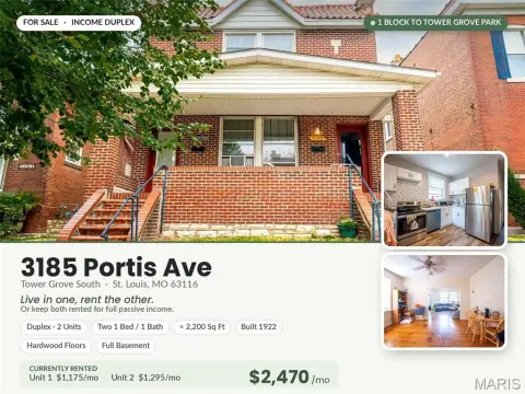 All-Brick Duplex with Sunrooms