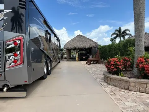 Waterfront RV Lot with Tiki Setup