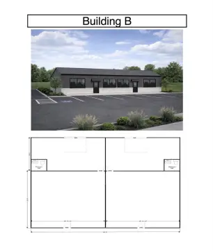 5-Unit Strip Center with Roll-Up Doors