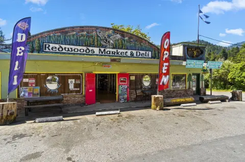 Downtown Strip Mall with Grocery Store