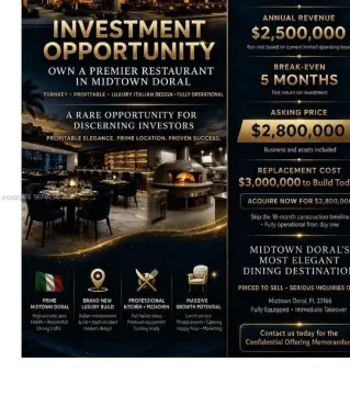 Profitable Italian Restaurant in Doral