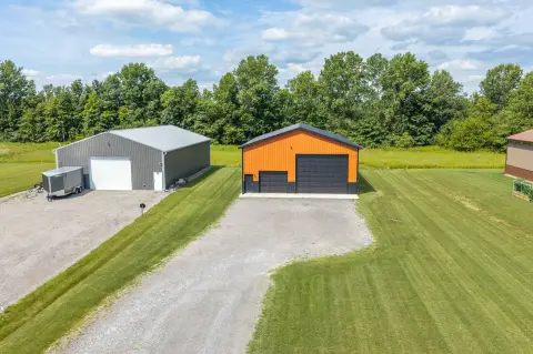Pole Barn Workshop with Overhead Doors