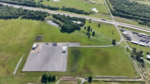 Fenced Trucking Terminal with Office