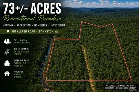 Secluded Land in Bankston, Alabama