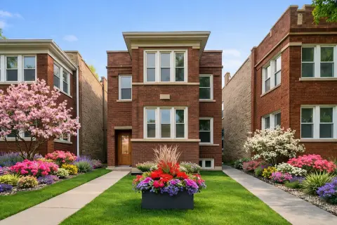 Chicago Brown Brick Multifamily Building