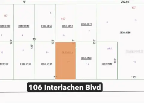 Interlachen Double Lot on Paved Road