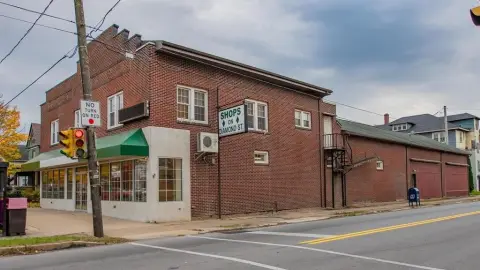 Corner Lot Brick Building