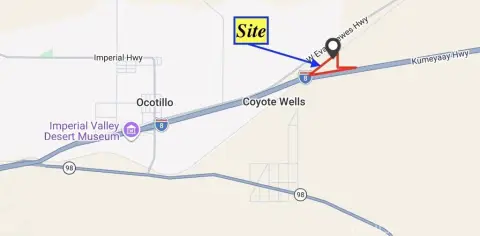 Desert Land Adjacent to Interstate