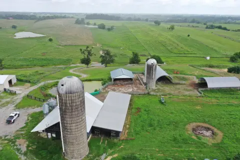 Farm with Hoop Barns and Ponds