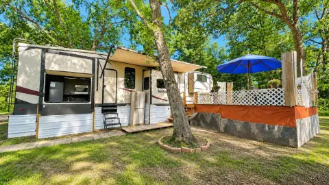 Gated Lakefront RV Lot with Fifth-Wheel