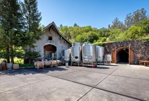 Sonoma Valley Vineyard with Winery