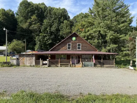 Log Retail Space with Covered Porch
