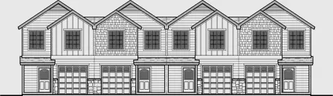 Under Construction Fourplex With Attached Garages