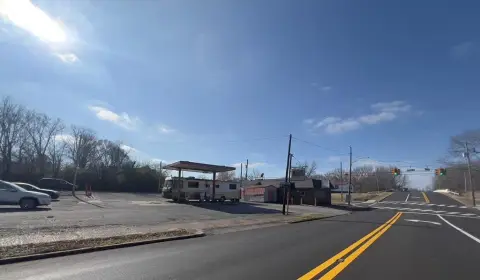 Gas Station with Underground Fuel Tanks