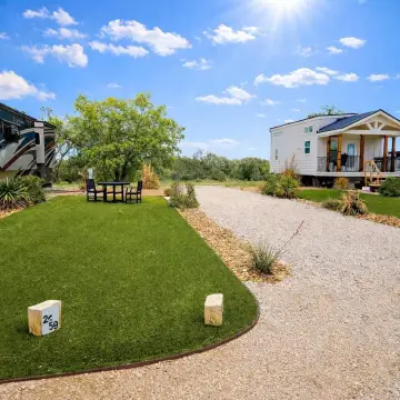 River-Backing RV Site in Fredericksburg