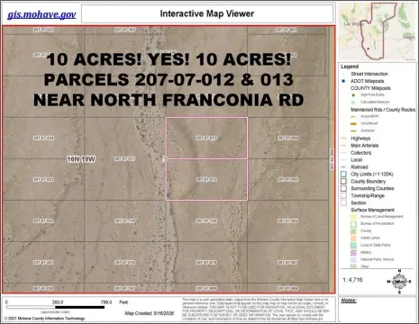 Topock, AZ 10-Acre Land Parcels