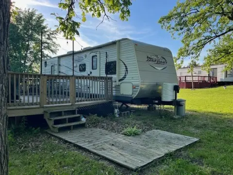 Campground Lot with Travel Trailer