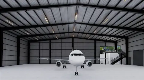 Aviation Hangar with Mezzanine
