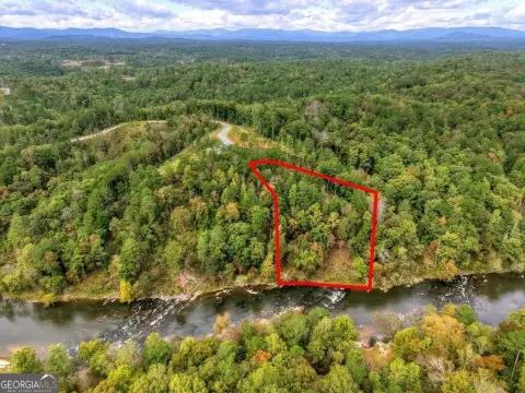 Land with River and Mountain Views