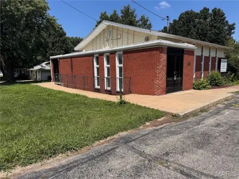 Brick Church Building with Playground