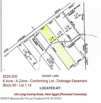 6-Acre Lot in New Egypt