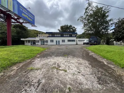 Two-Story School Building with Billboard