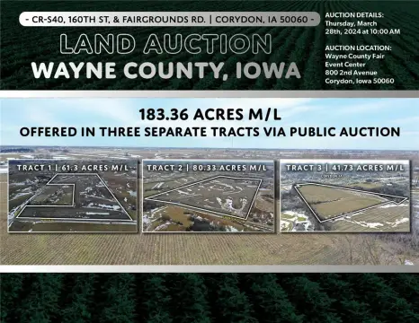 Productive Farmland Auction Near Corydon, Iowa