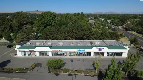 Strip Mall with Glass Storefronts