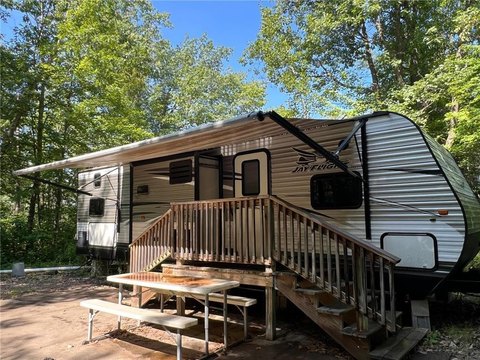 Travel Trailer in RV Park Lot
