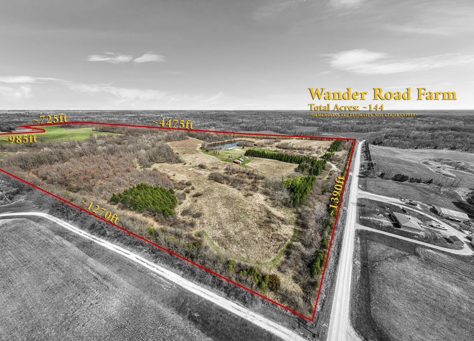 Diverse Land with Pond and Timber
