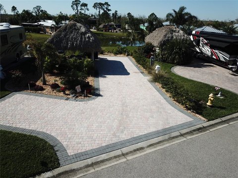 Paved RV Pad with Tiki Hut