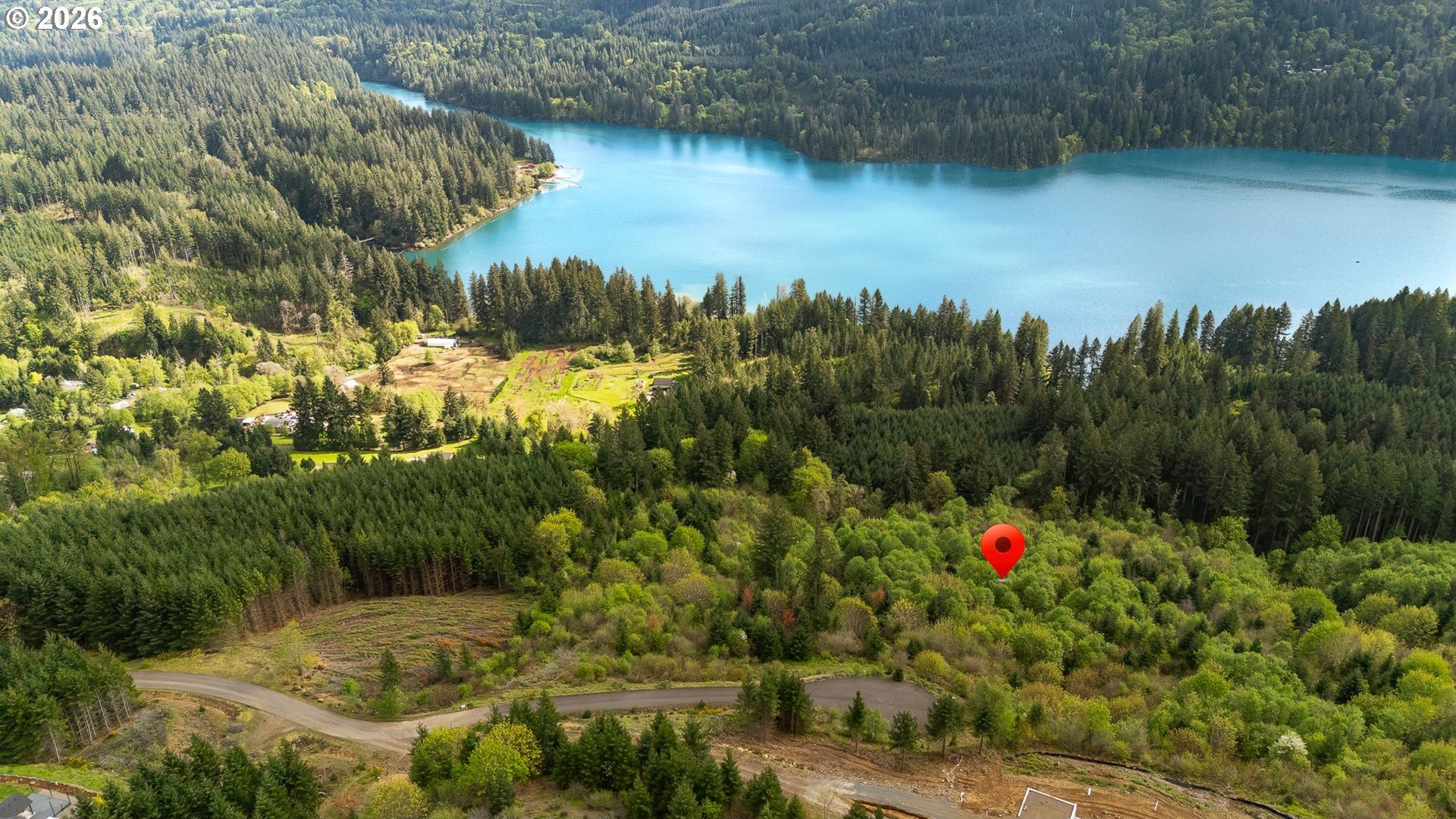 Ariel Land with Lake Views