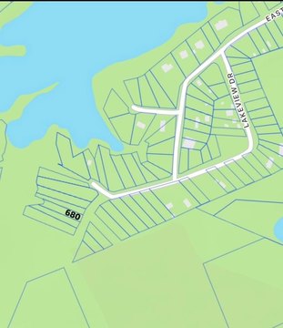 Land Near Lake and Town