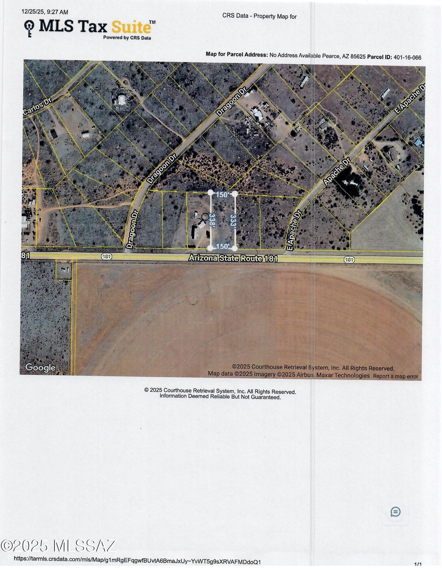 Land in Pearce, Arizona