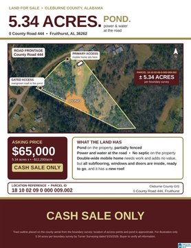 LAND/LOTS, FRUITHURST, AL
