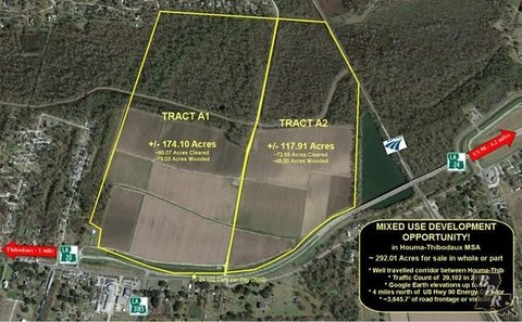 Unzoned Acreage in Thibodaux, LA