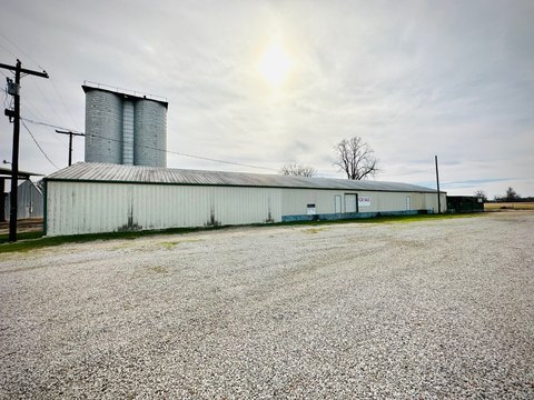 Industrial Warehouse with Grain Bins