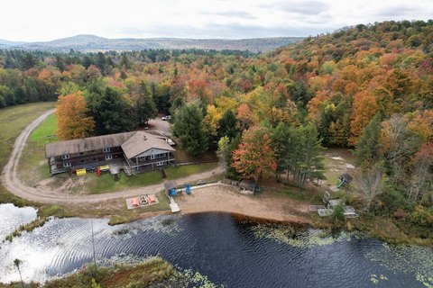 Adirondack Lodge with Private Pond