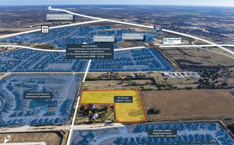 Mansfield TX Townhome Lot Opportunity