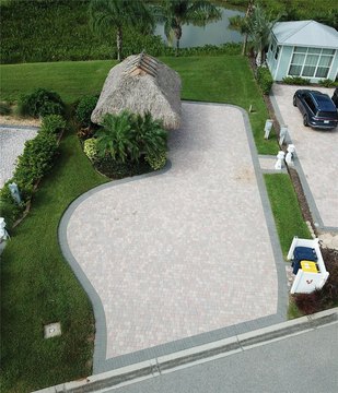 Paved RV Pad with Tiki Hut