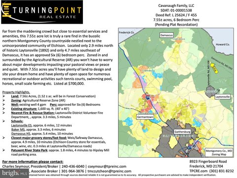 7.55 Acre Lot in Gaithersburg