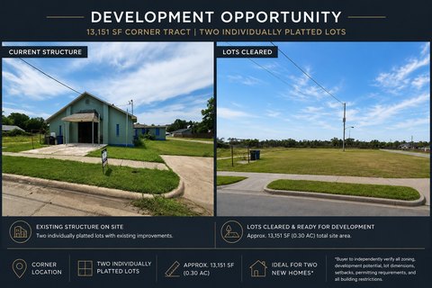 Corner Lot Land for Two Homes