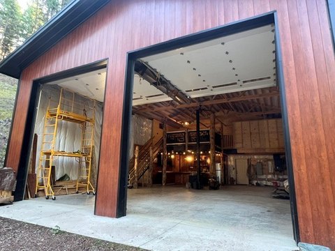 Wooded Land With Steel RV Garage
