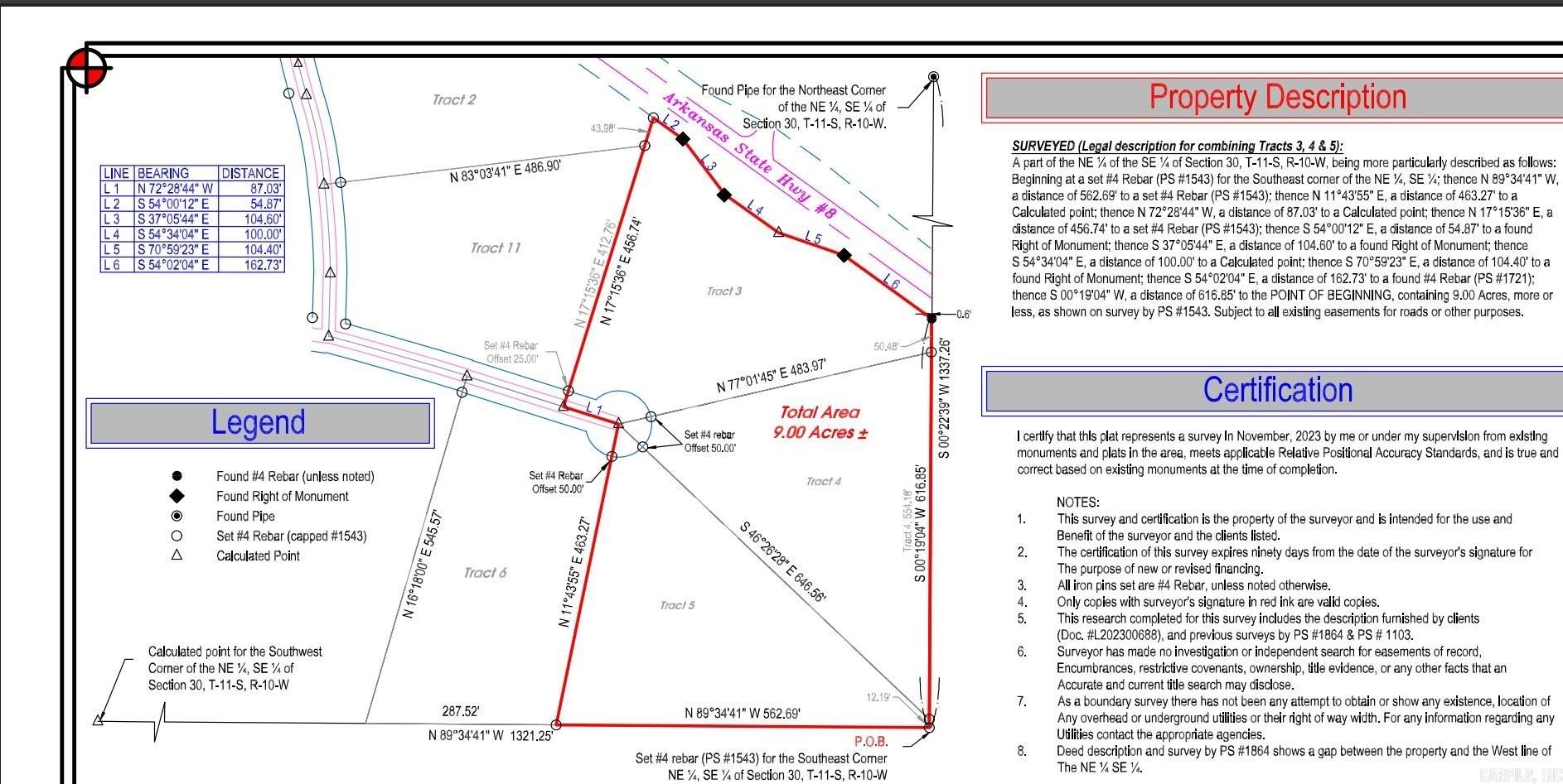 9 Acres of Private Land