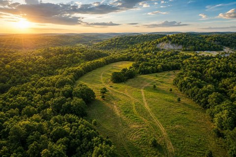 Ozark Land with Farmhouse and Outbuildings