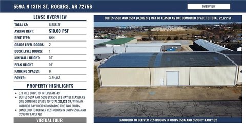 Rogers Warehouse Space Available